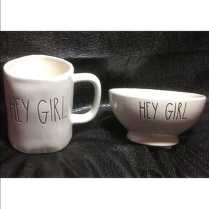 NWOT Rae Dunn HEY GIRL Mug and Bowl SET 2 PCS